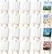 24 Pack Mini Canvases with Easel Sets 4 x 4 Inch(white + wood color)